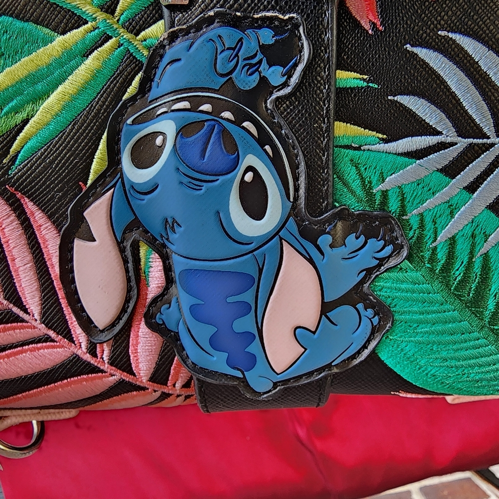 Loungefly Black and Blue Stitch Shoulder Bag